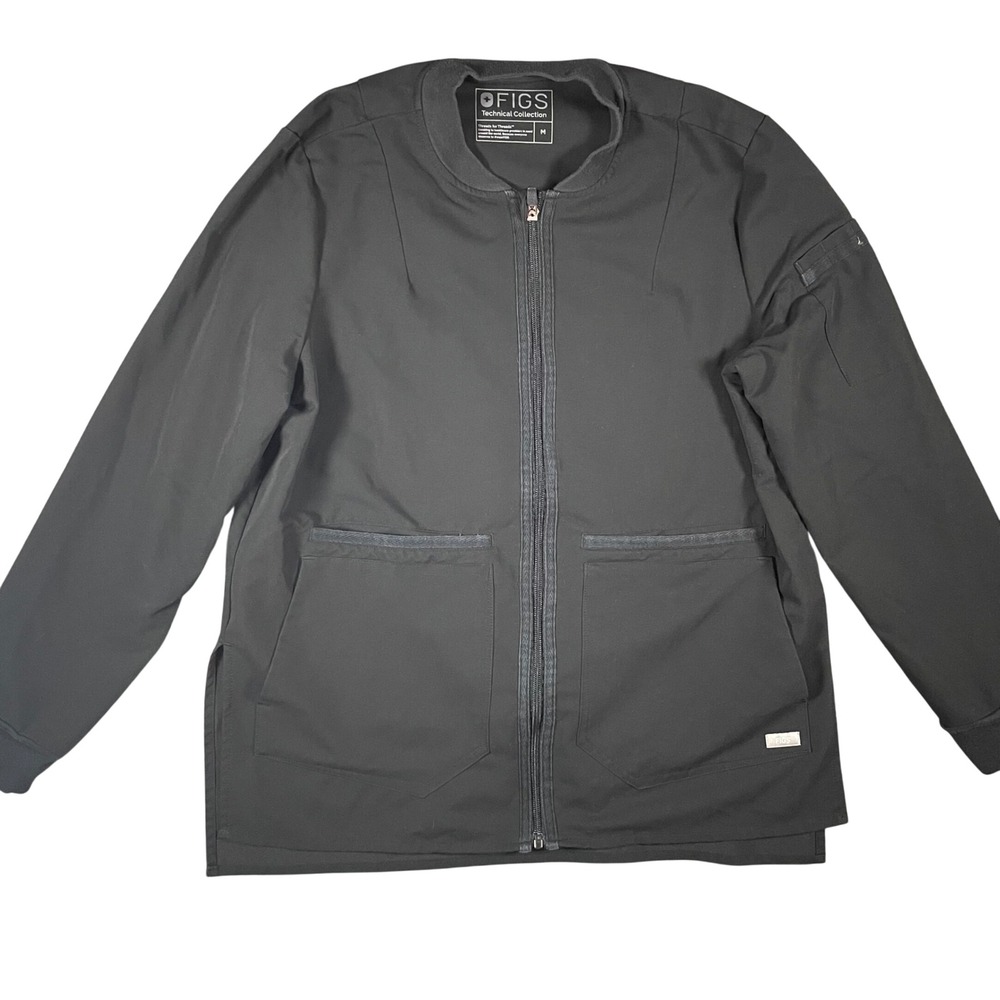 FIGS Bellery Scrub Jacket Size M Black Technical Collection Workwear Medical